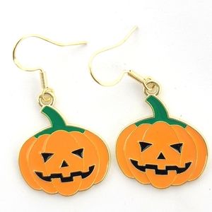 Halloween Pumpkin Earrings Orange Jewelry Costume